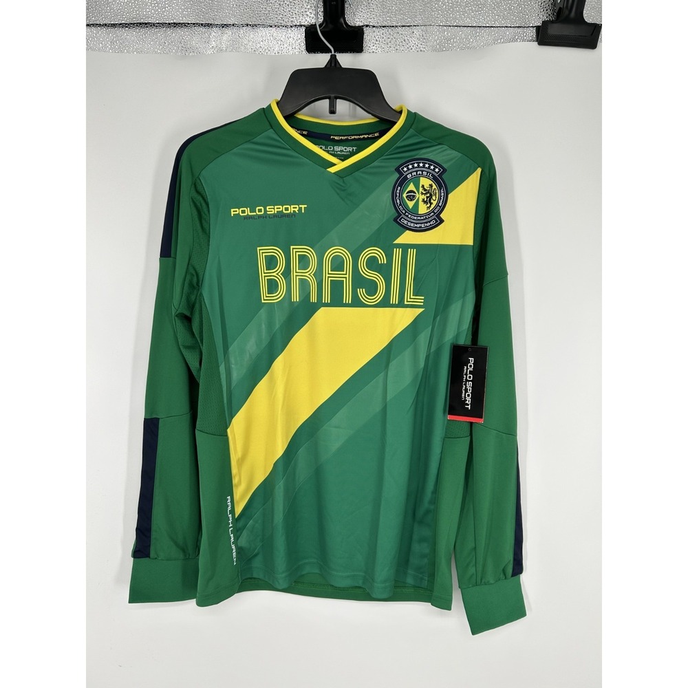 Polo Sport Ralph Lauren Brasil Brazil Performance Jersey Long Sleeve Mens Small